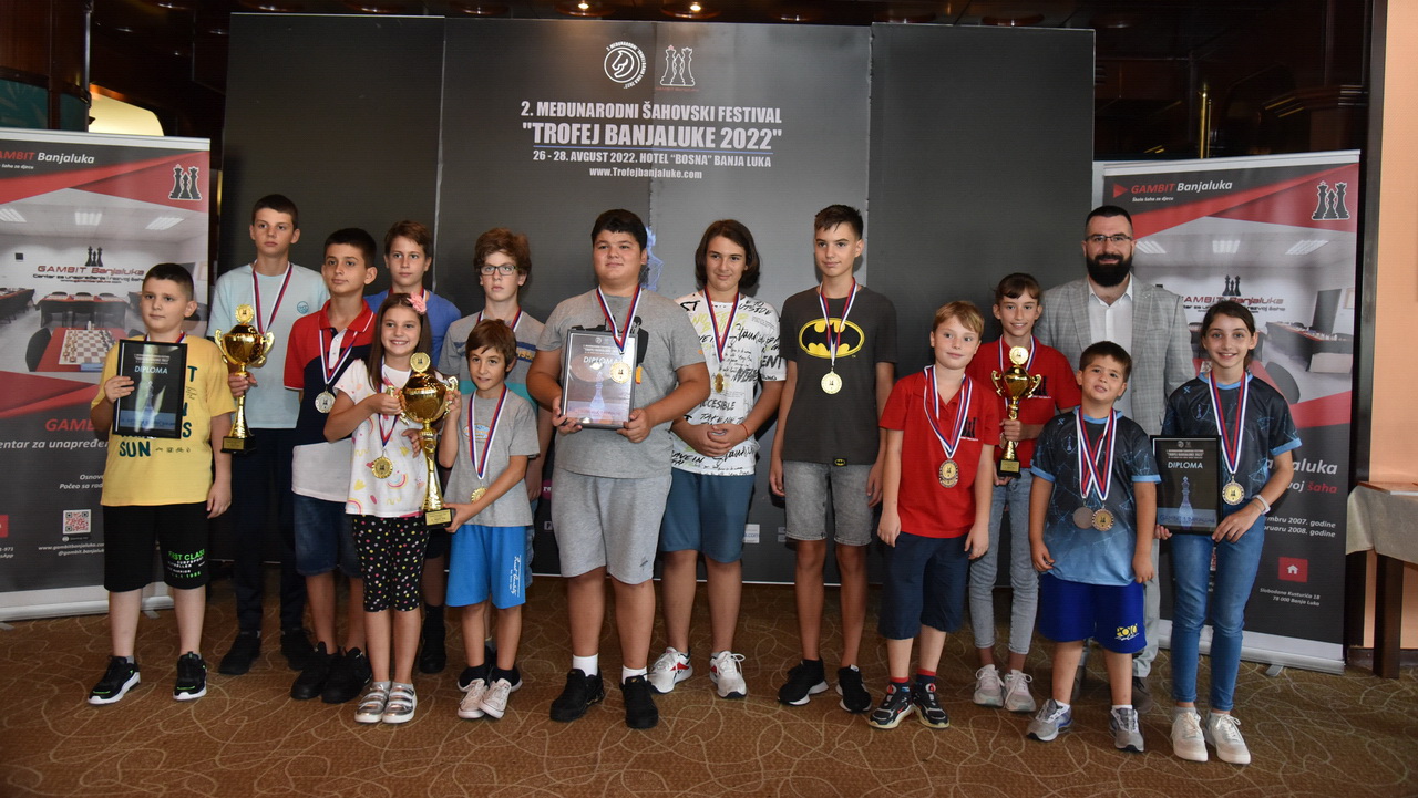 Završen ekipni turnir 2. Međunarodnog šahovskog Festivala "Trofej Banjaluke 2022" (foto, video)